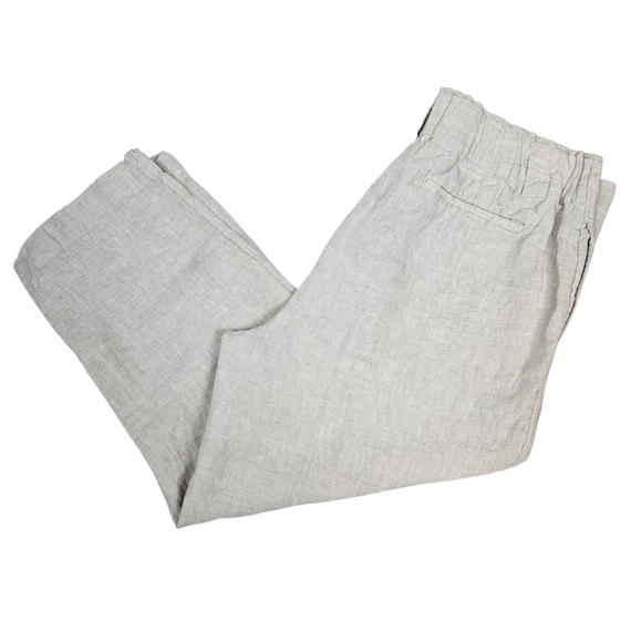 Chico's Khaki Linen High Rise Casual Wide Leg Pants Size 12 Women's T45 - Picture 8 of 9